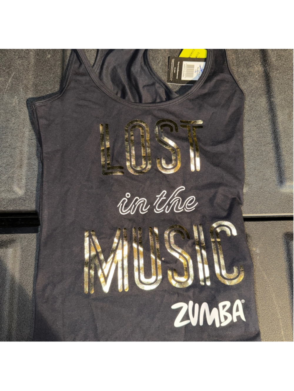 Women's Zumba Lost in the Music Tank Top Black Gold Size S